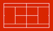 Diagram of tennis court vector illustration isolated on white background. Tennis field slag, scheme symbol. Sport earthen terrain draft.