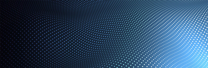 abstract dots. blue 3d surface. dot pattern background. vector illustration
