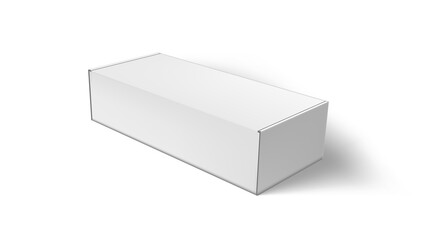 3D White Blank Paper Long Box Packaging