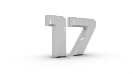 Poster - Gray textured 3d number 