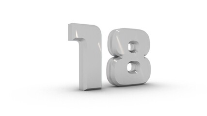 Poster - Gray textured 3d number 