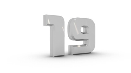Poster - Gray textured 3d number 