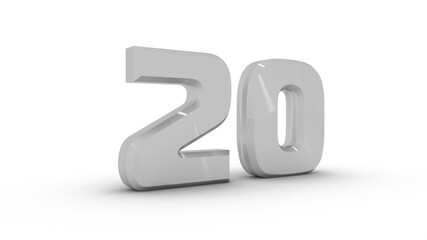 Poster - Gray textured 3d number 