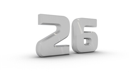 Poster - Gray textured 3d number 
