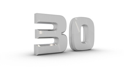 Poster - Gray textured 3d number 
