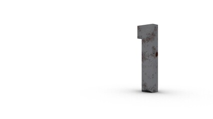Poster - Gray textured 3d number 