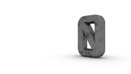 Poster - Gray textured 3d number 