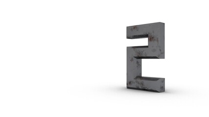 Poster - Gray textured 3d number 