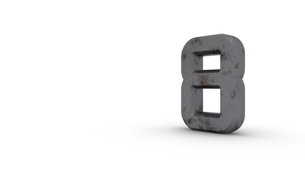 Poster - Gray textured 3d number 