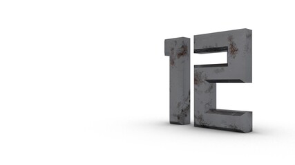 Poster - Gray textured 3d number 