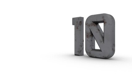 Poster - Gray textured 3d number 
