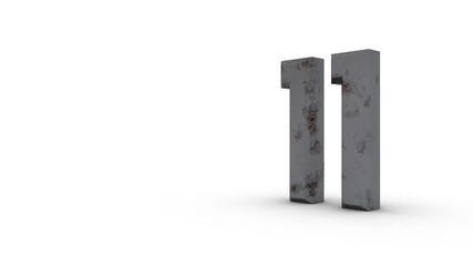 Poster - Gray textured 3d number 