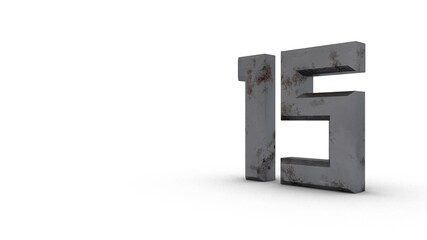 Poster - Gray textured 3d number 