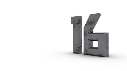 Poster - Gray textured 3d number 