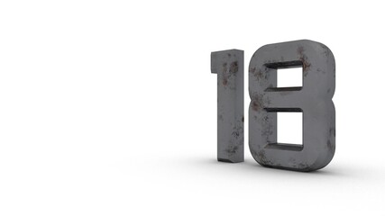 Poster - Gray textured 3d number 