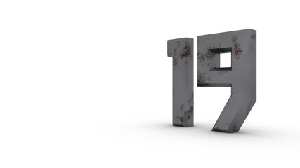 Poster - Gray textured 3d number 