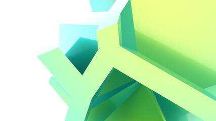 Poster - Green-blue abstract background from planes and lines.