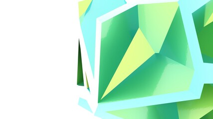 Poster - Green-blue abstract background from planes and lines.