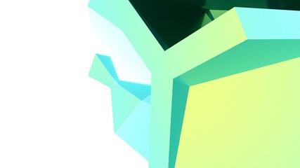 Poster - Green-blue abstract background from planes and lines.
