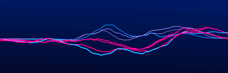 Poster - sound wave element. abstract blue digital equalizer. big data visualization. dynamic light flow. 3d 