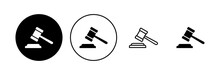Gavel Icon Set. Judge Gavel Icon Vector. Law Icon Vector. Auction Hammer