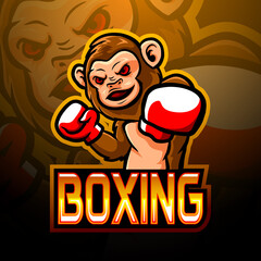 Wall Mural - Monkey boxing esport logo mascot design