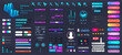 © SergeyBitos - Modern set elements interface for Web and App. UI, UX, Kit design elements. Universal user interface set with neon colors. Constructor Web, UI design (buttons, search bars, panels and other) Vector