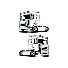 Black and white europe truck illustration vector