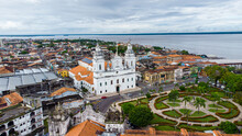 Belem, Para, Brazil - Circa May 2021 - Aerial View Of The Metropolitan Cathedral Of Belem Or "Se".