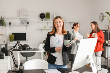 Wall Mural - Female accountant working in office