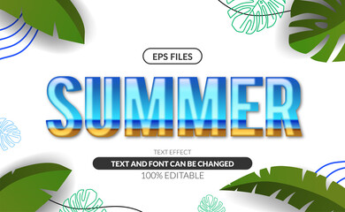 Aufkleber - Summer beach wave editable text effect. eps vector file. cool trendy
