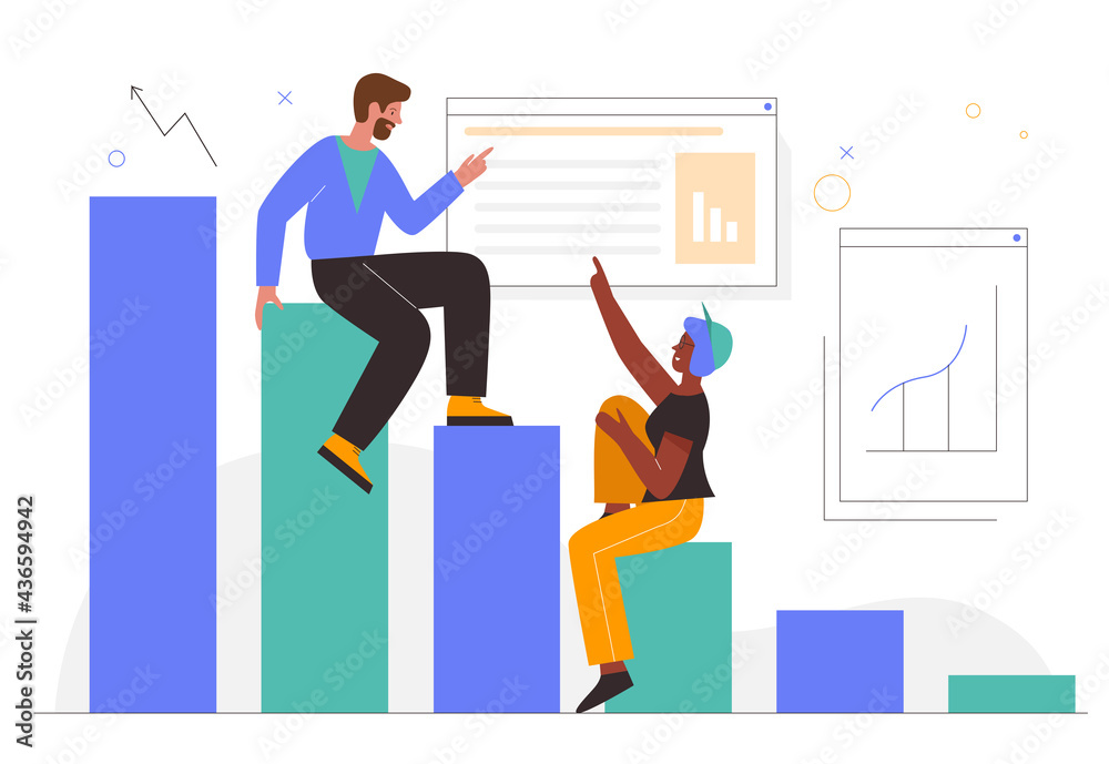 Business growth, work result graph report growing abstract concept ...