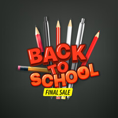 Poster - Back to school. Final sale banner