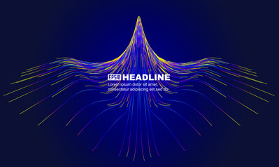 Poster - The lines of color come together like an eagle spreading its wings。