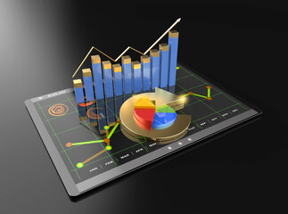 Wall Mural - Report and financial economic analysis of budget and future planning of company 3D background