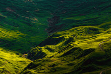 Green Mountain Slope In Sunlight