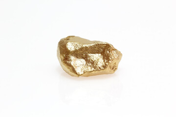 Gold nuggets natural on a white background.