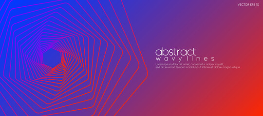Poster - Abstract colorful background with wavy lines for banner design template. Vector
