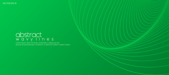 Poster - Abstract green background with lines for minimal concept of banner design template.