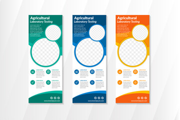Poster - colorful circle business roll up banner design template. abstract geometric vertical banners. vector