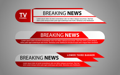Wall Mural - set collection vector of broadcast news lower thirds template layout design banner for bar headline 