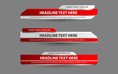 Wall Mural - set collection vector of broadcast news lower thirds template layout design banner for bar headline 