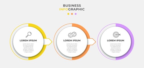 Vector Infographic design business template with icons and 3 options or steps. Can be used for process diagram, presentations, workflow layout, banner, flow chart, info graph