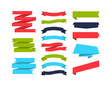 © ket4up - Set of different shape ribbon banners. Colorful Banners collection. Flat design tags, labels, and ribbons. Vector illustration