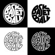 Set of 4 basketball typography graphics. Concept for print production. T-shirt fashion Design.