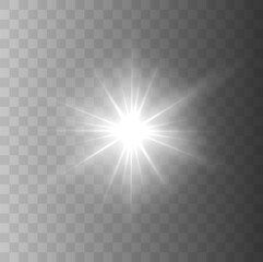 Wall Mural - glowing light effect. glowing spark isolated on transparent background. vector star explosion.