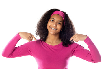 Sticker - Cute African teenager wearing a pink headband