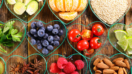 Poster - health food- selection of fresh fruits