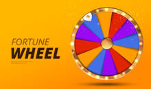 Colorful Wheel Of Luck Or Fortune Infographic. Vector Illustration. Online Casino Background. Vector Illustration