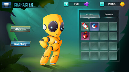  Casual kids game screens. Game assets , beautiful background ,game settings and menu buttons.100% editable Zip file contains Jpg and Eps.